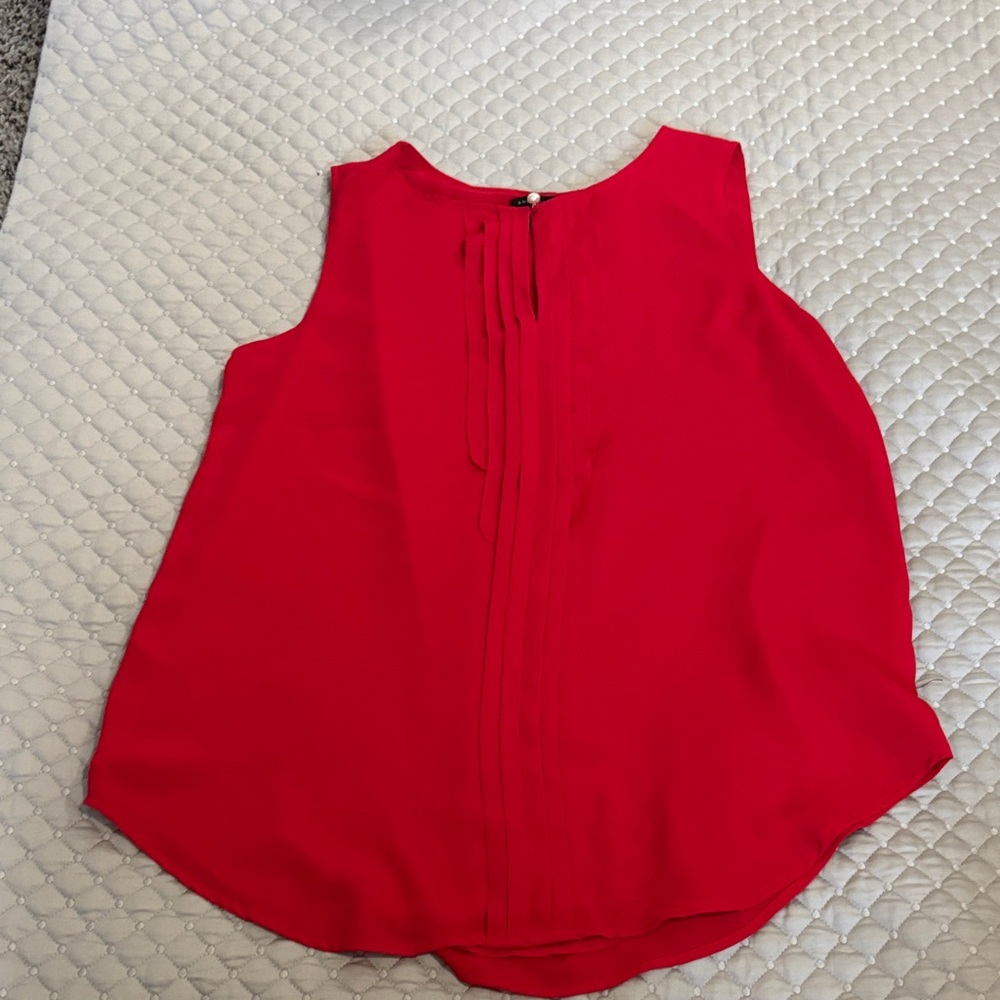 Ann Taylor Vibrant Red Sleeveless Blouse